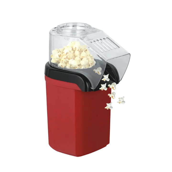 Machine à Pop-Corn Électrique – Design Rouge &amp; Noir, Rapide &amp; Sans Huile