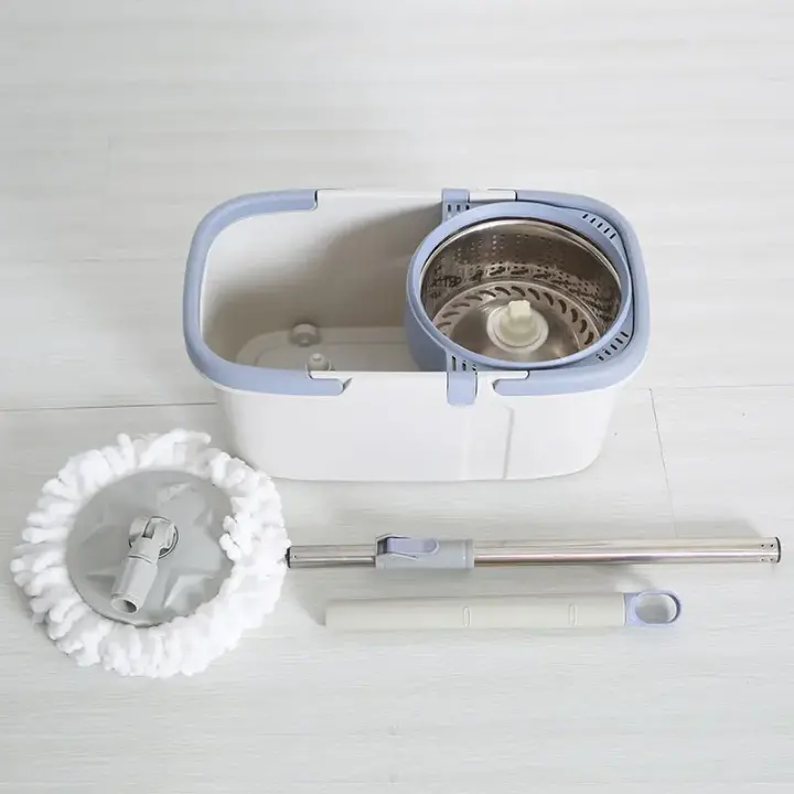 Serpillière Rotative avec Seau Essoreur Inox