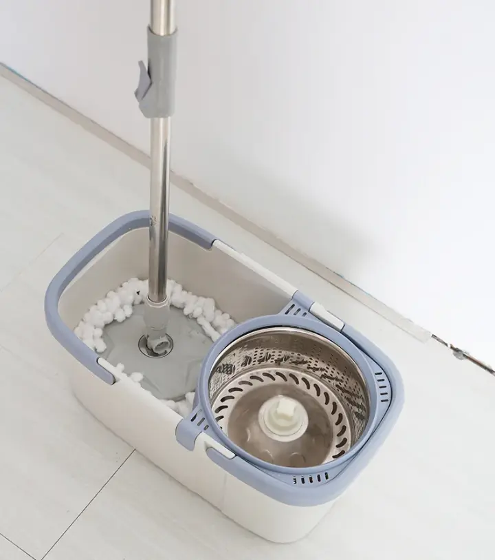 Kit serpillière et seau essoreur inox, ultra-absorbant et pratique pour sols variés