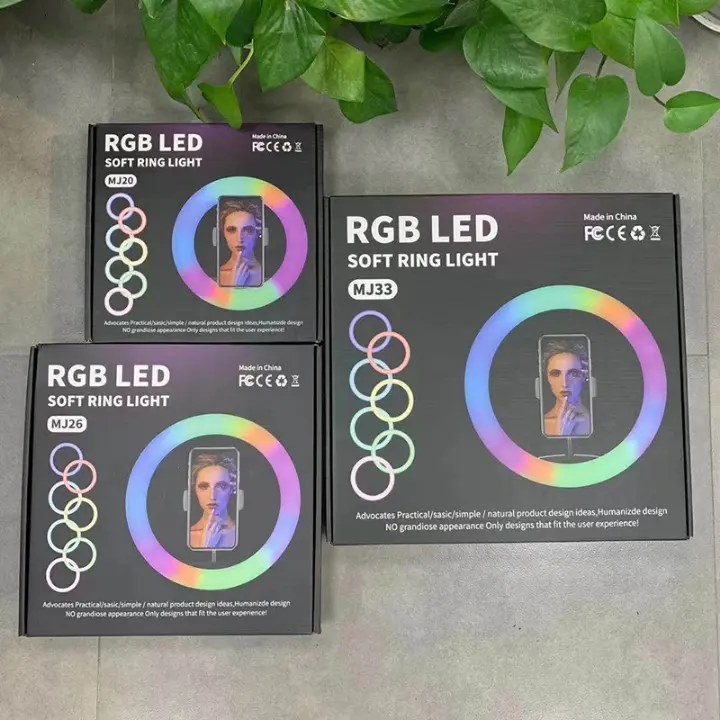 Ring Light RGB avec trépied réglable, éclairage LED multicolore pour photo et vidéo