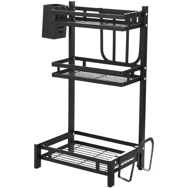 étagère de rangement cuisine métal noir