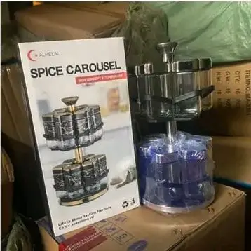 Porte-épices rotatif à 2 niveaux au design élégant pour organiser la cuisine