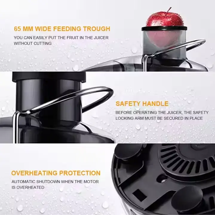 Machine à jus électrique Naijachef DW-J211 avec 2 vitesses et bac collecteur