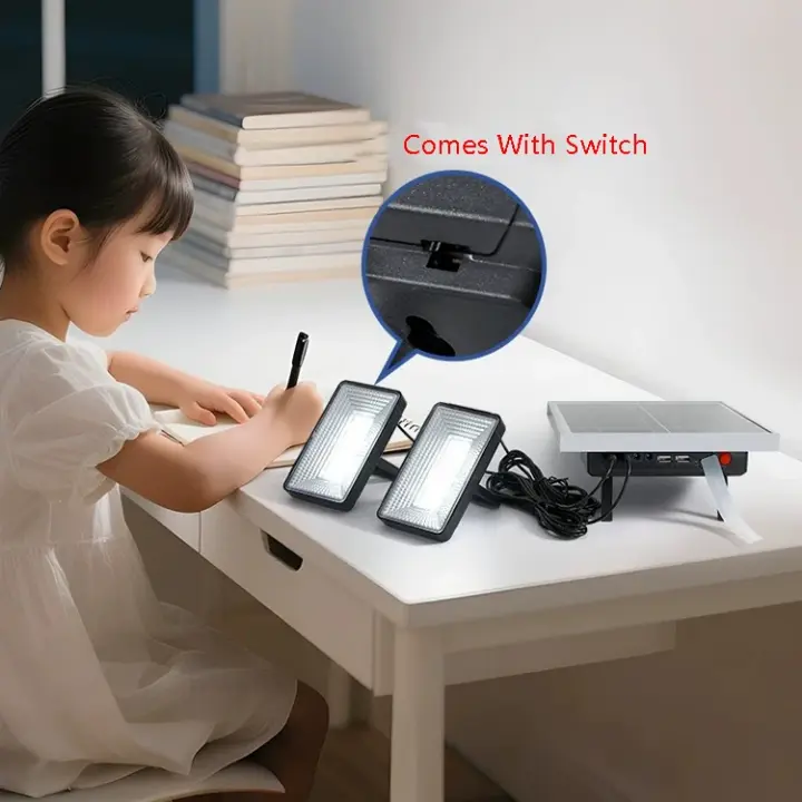 Lampe LED solaire double 7W avec batterie 5000mAh intégrée