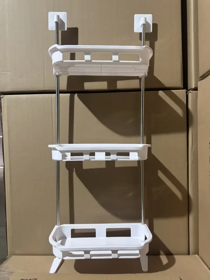 Étagère murale 3 niveaux design blanc compacte