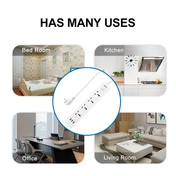 Multiprise pratique pour maison et bureau avec ports USB