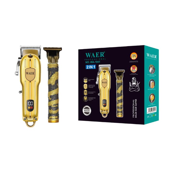 Tondeuse professionnelle rechargeable dorée premium