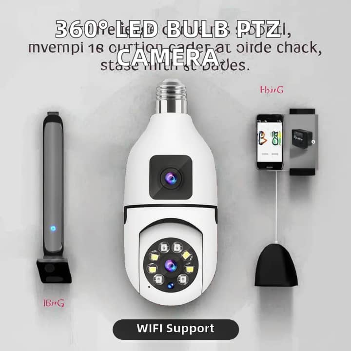 Caméra double lentille surveillance 360 degrés