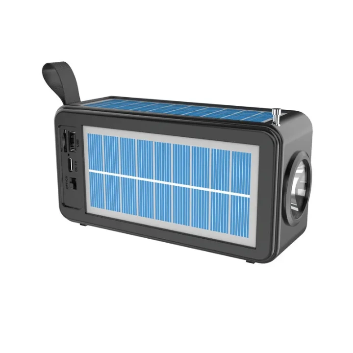 Enceinte portable solaire avec radio et torche