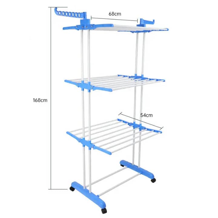 Étendoir à linge multi-niveaux pliable grande capacité