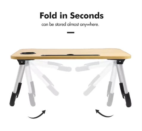 Table d’appoint pliable pour lit ou sol