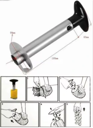 Éplucheur d’ananas inox 3 en 1