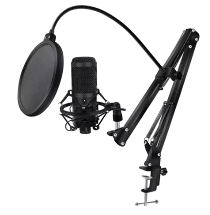 Kit micro podcast complet condensateur bras articulé