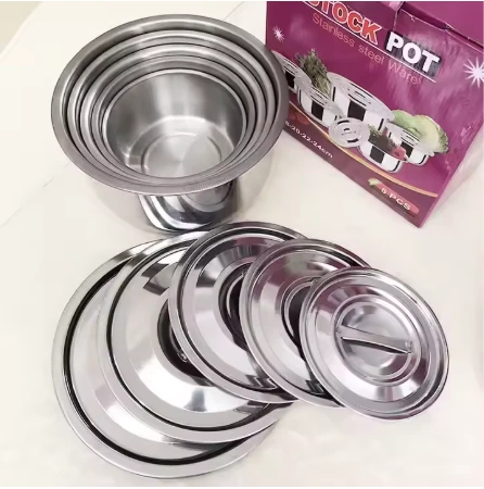 Lot de casseroles en inox 5 pièces avec couvercles