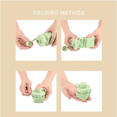 Gourde pliable en silicone design géométrique