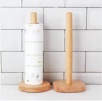 Porte-rouleau essuie-tout bois pratique