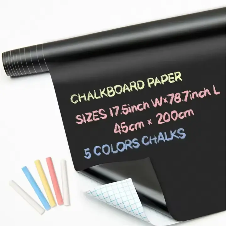 Papier Tableau Noir Autocollant 45cm x 200cm