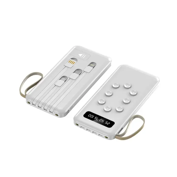 Power Bank multifonction 20 000 mAh – Câbles intégrés, affichage digital, charge rapide