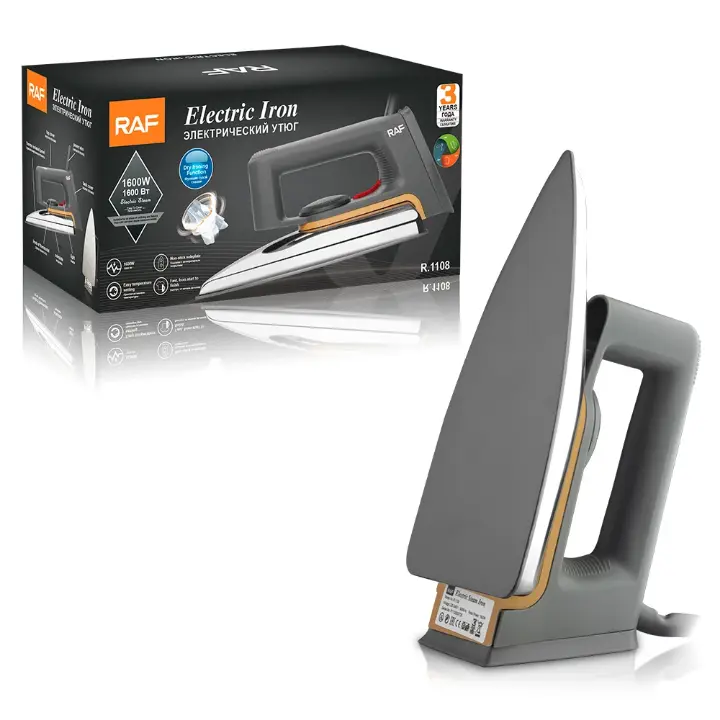 Fer à Repasser Miroir RAF R-1108 – 1600W, Semelle Lisse, Design Moderne