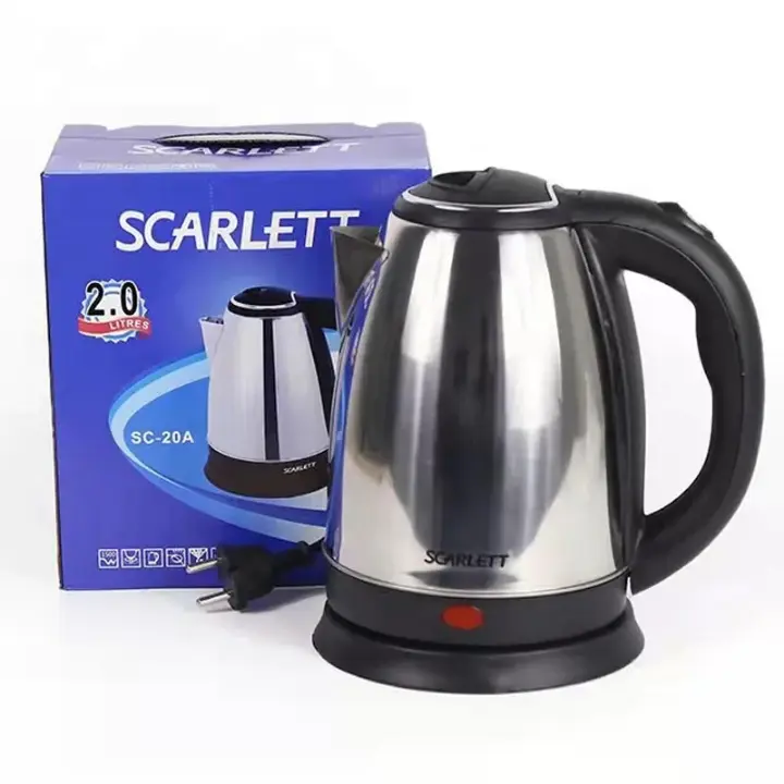 Bouilloire électrique SCARLETT SC-20A – 2 Litres, inox, puissance et sécurité