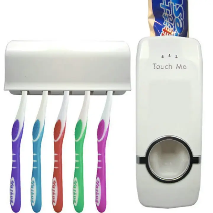 
Distributeur Automatique de Dentifrice + Porte-Brosses – Hygiène et Organisation dans Votre Salle de Bain