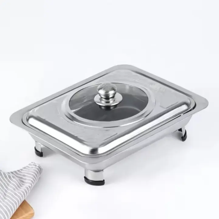 Dish Rectangulaire en Inox – Élégance et Performance pour Vos Buffets (Argent)