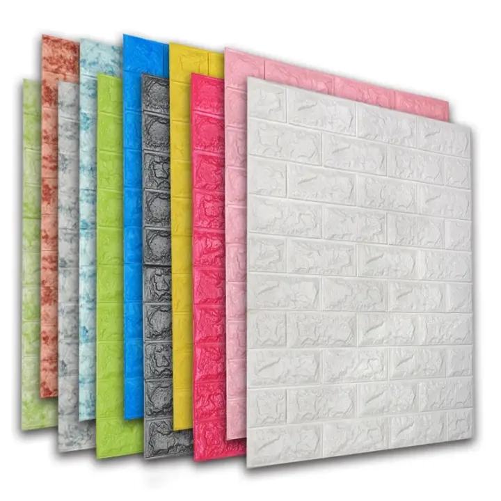 Papier peint mural autocollant – Effet brique/pierre, 70x77cm