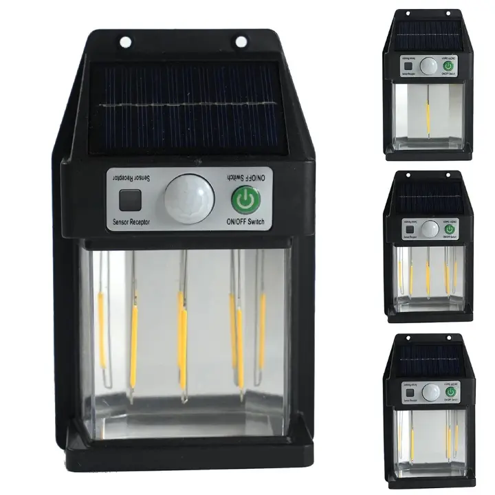 Applique murale solaire XYX YX-006-3W – Détecteur de mouvement, LED triple tube, énergie solaire