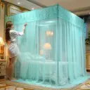 Moustiquaire Baldaquin Romantique en Voilage (2 places)– Protection anti-moustiques, Élégance et Confort pour Votre Chambre