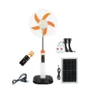 Ventilateur solaire sur pied – Télécommande, ampoules LED, panneau solaire, modèle multifonction