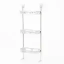 Étagère murale 3 niveaux – rangement compact, installation sans perçage, design blanc