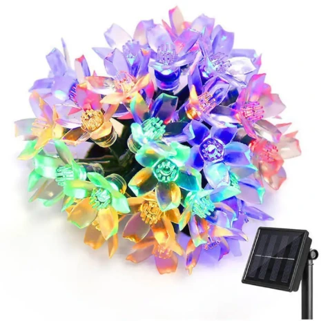 Diffuseur lumineux floral – guirlande LED multicolore, ambiance festive et décorative