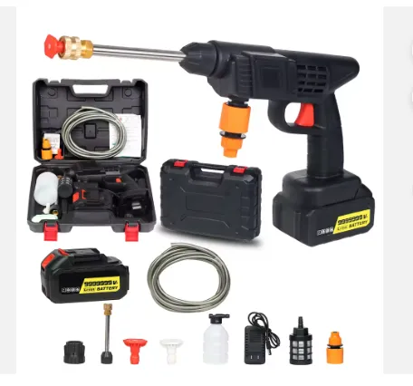 Pistolet d’arrosage haute pression – kit complet avec batterie, accessoires et mallette rigide