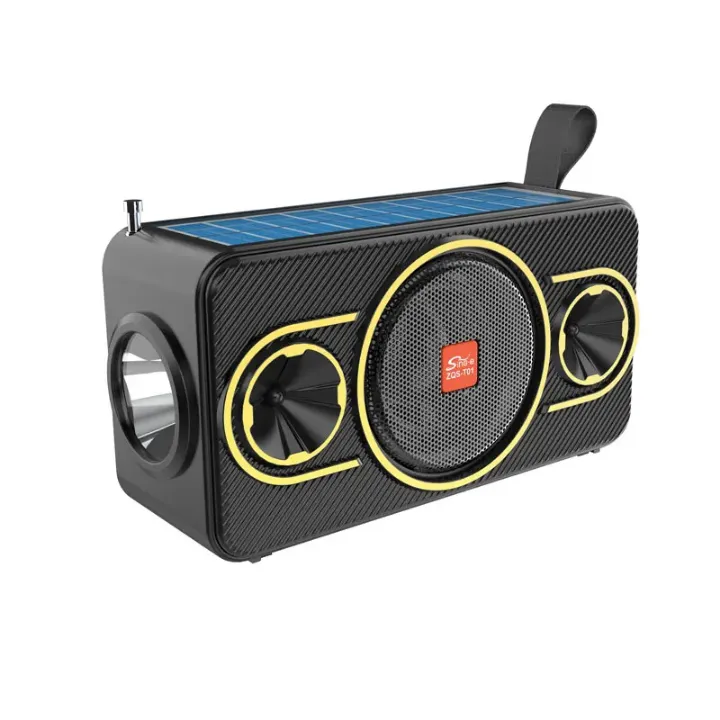 Haut-parleur multifonction “Sing-e ZQS-T01” – woofer, radio, torche, panneaux solaires