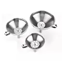 Entonnoir en inox avec filtre amovible – sépare les solides des liquides, usage cuisine et conservation