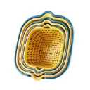 Lot de bassines avec passoires intégrées – empilables, multifonction cuisine, lavage et égouttage