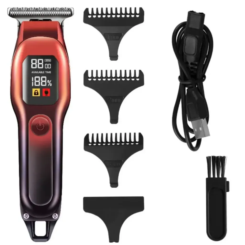 Tondeuse électrique sans fil CYXG – écran digital, 4 sabots, câble USB, précision pro