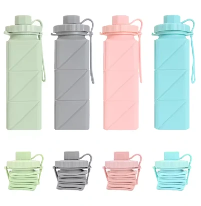 Gourde pliable en silicone – design géométrique, pratique et colorée