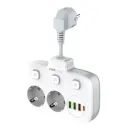 Multiprise intelligente – 2 prises + 3 ports USB (USB-A & Type-C)