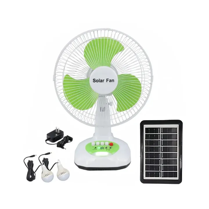 Ventilateur solaire multifonction – avec panneau solaire et ampoules LED