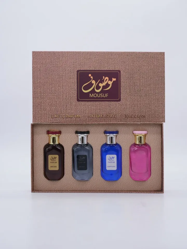 Coffret de parfums MOUSUF – 4 fragrances élégantes en format 30 ml