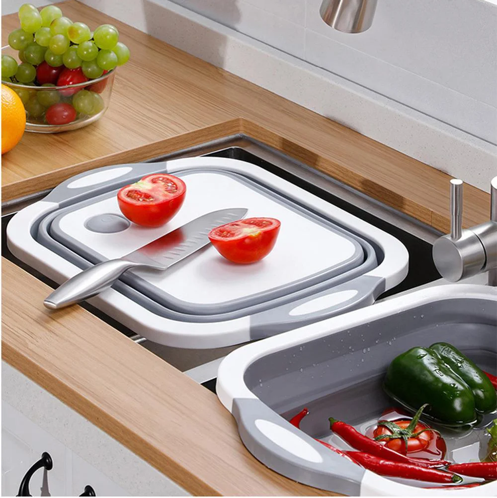 Bassine pliable multifonction – planche à découper et récipient de lavage