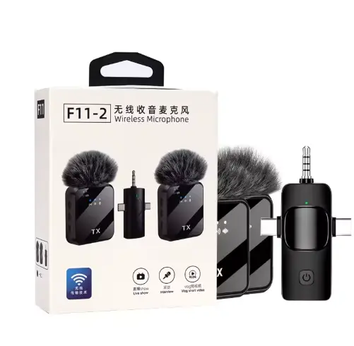 Micro Sans Fil Double avec Récepteur Jack 3.5mm – Son Clair, Mobilité Totale