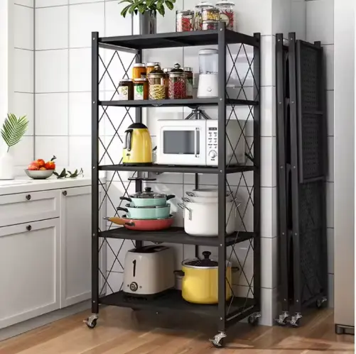 Grande Étagère Multifonction à 5 Niveaux avec Roulettes – Spacieuse et Mobile